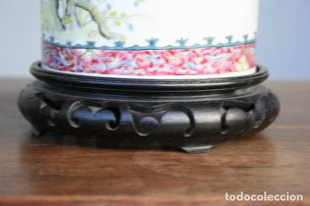 Vintage: Vase ancien en canton mont&eacute; en lampe - Foto 3