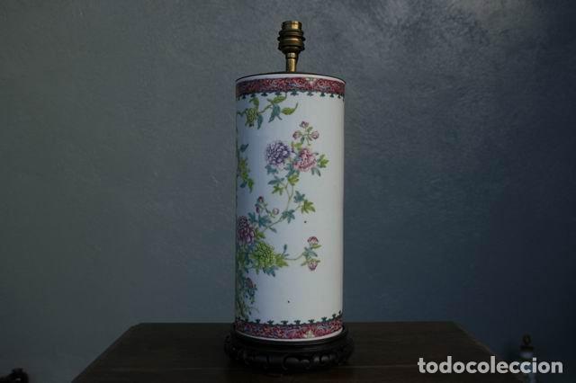Vintage: Vase ancien en canton mont&eacute; en lampe - Foto 5