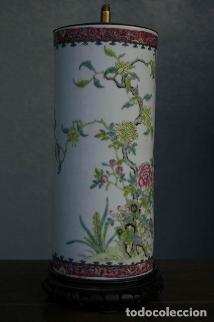 Vintage: Vase ancien en canton mont&eacute; en lampe - Foto 7