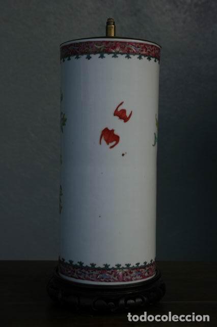 Vintage: Vase ancien en canton mont&eacute; en lampe - Foto 10