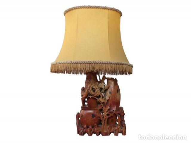 Vintage: Lampe de style asiatique pierre de lard 2 - Foto 1