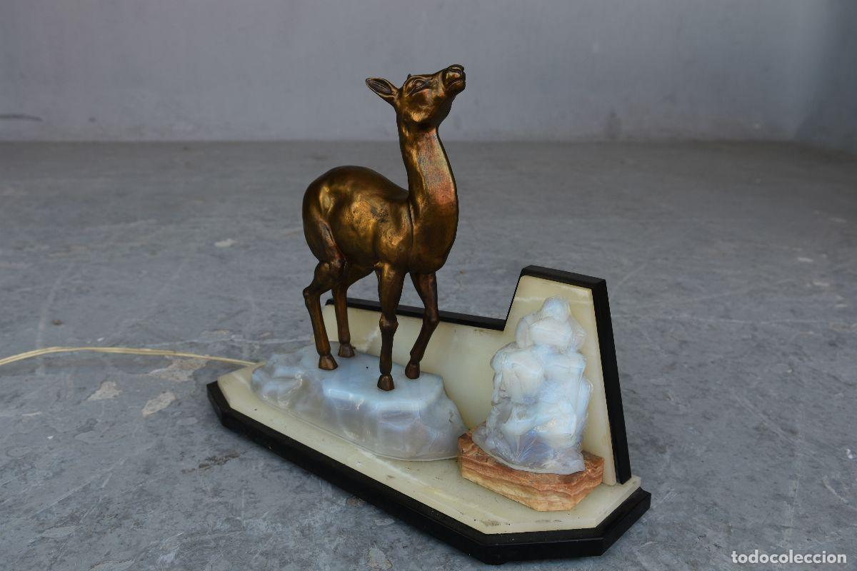 Vintage: Lampe veilleuse r&eacute;gule Art d&eacute;co 1930 &agrave; la biche - Foto 2