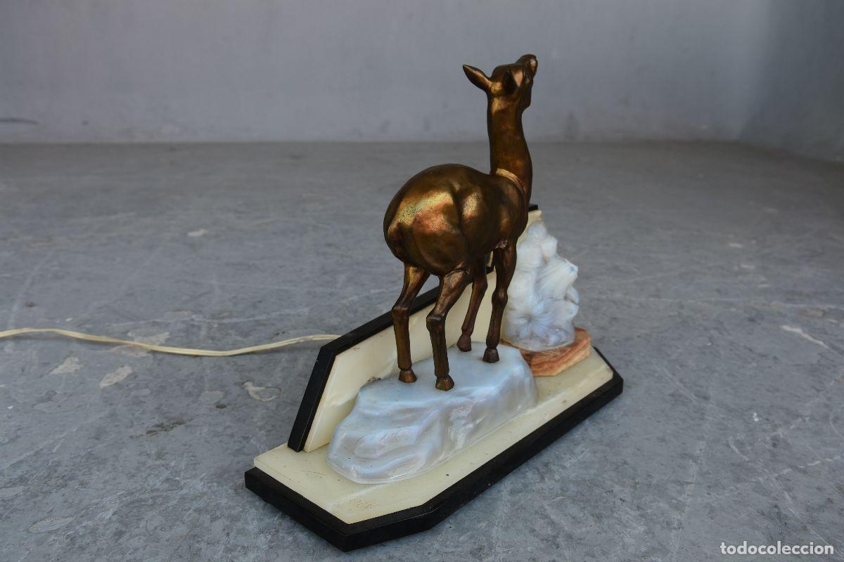 Vintage: Lampe veilleuse r&eacute;gule Art d&eacute;co 1930 &agrave; la biche - Foto 4