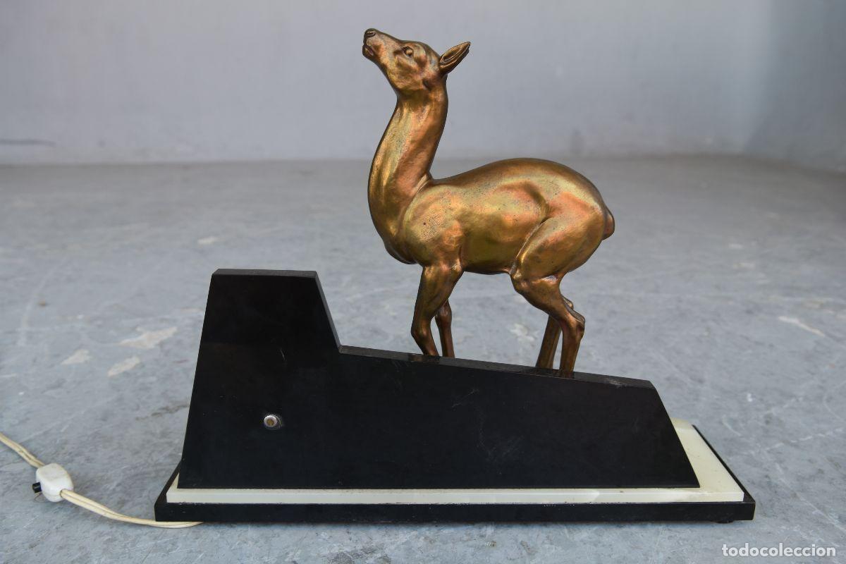 Vintage: Lampe veilleuse r&eacute;gule Art d&eacute;co 1930 &agrave; la biche - Foto 5