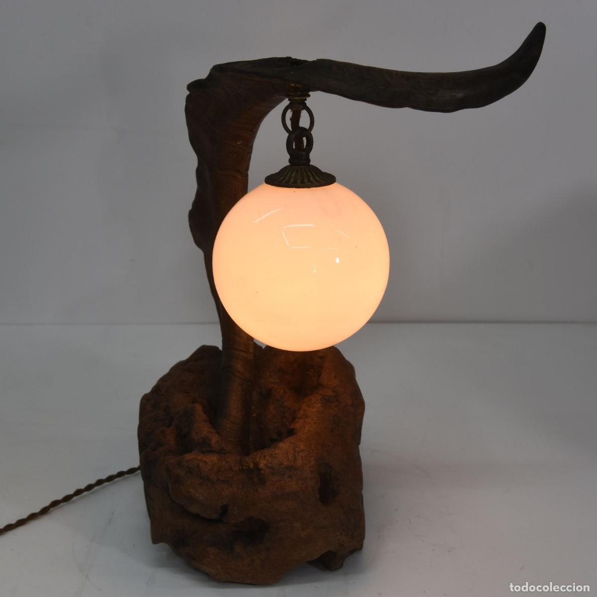 Vintage: Lampe cyn&eacute;g&eacute;tique &agrave; la corne de mouflon - Foto 2