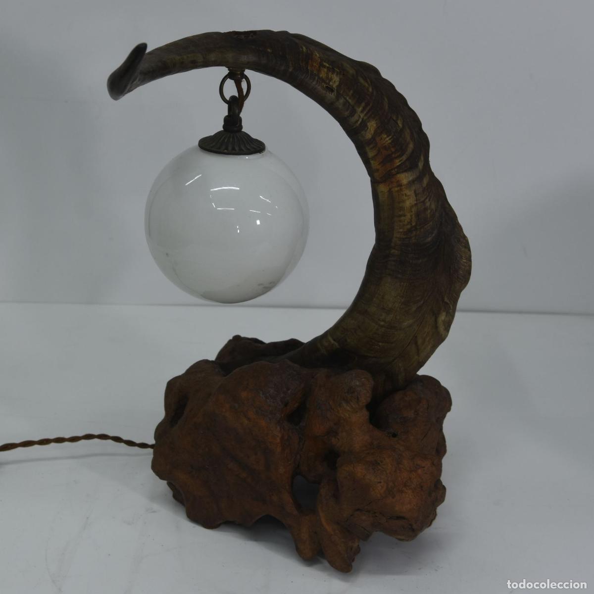 Vintage: Lampe cyn&eacute;g&eacute;tique &agrave; la corne de mouflon - Foto 3