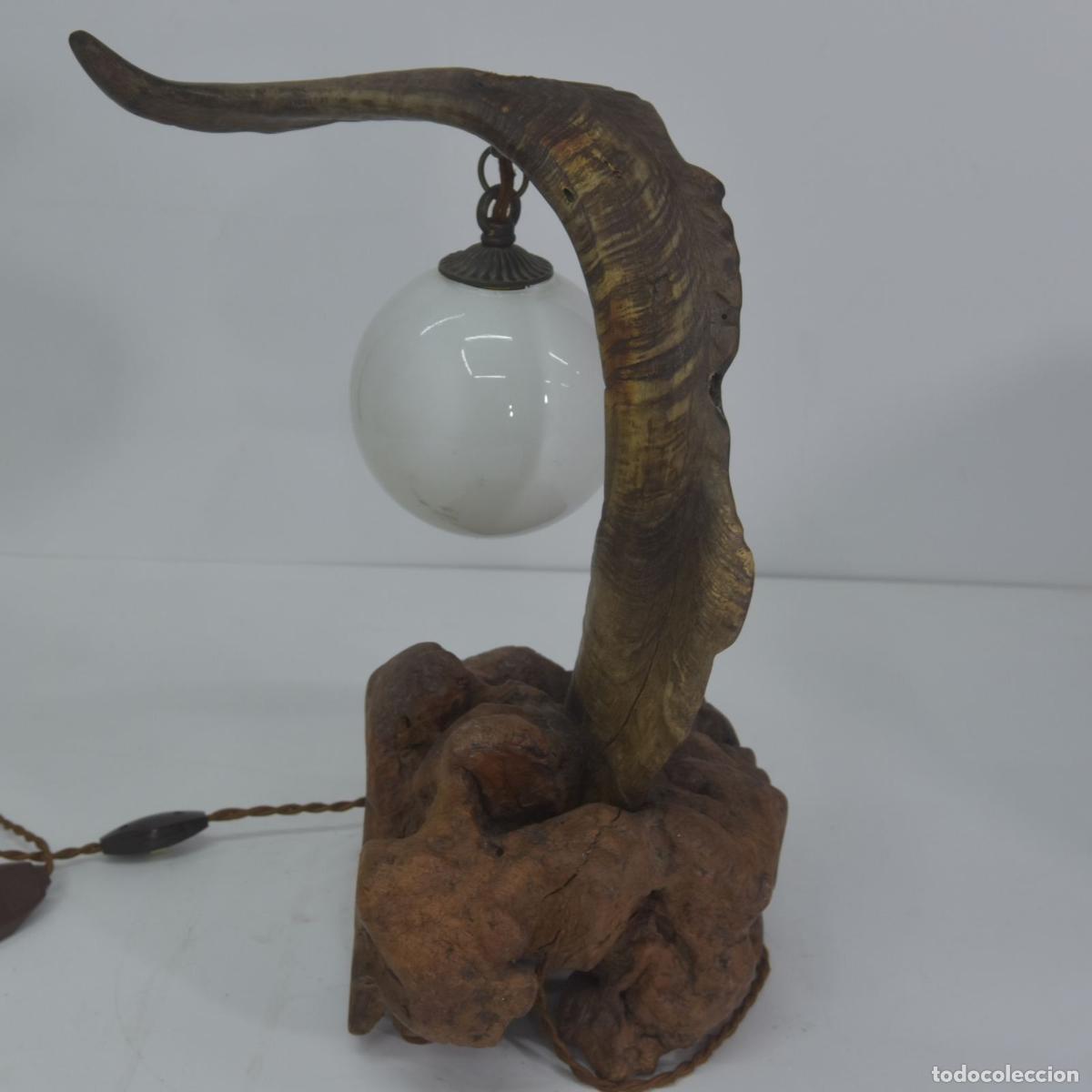 Vintage: Lampe cyn&eacute;g&eacute;tique &agrave; la corne de mouflon - Foto 4