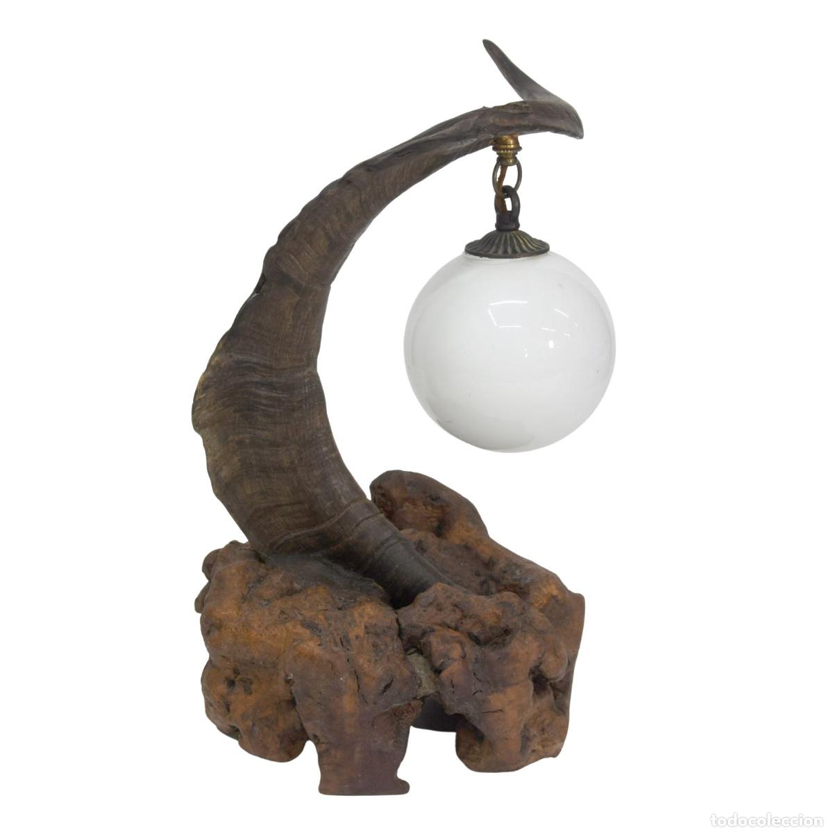 Vintage: Lampe cyn&eacute;g&eacute;tique &agrave; la corne de mouflon - Foto 1