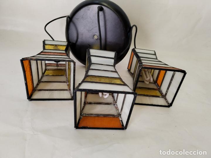 Vintage: lampara de techo con cristales de color - Foto 2