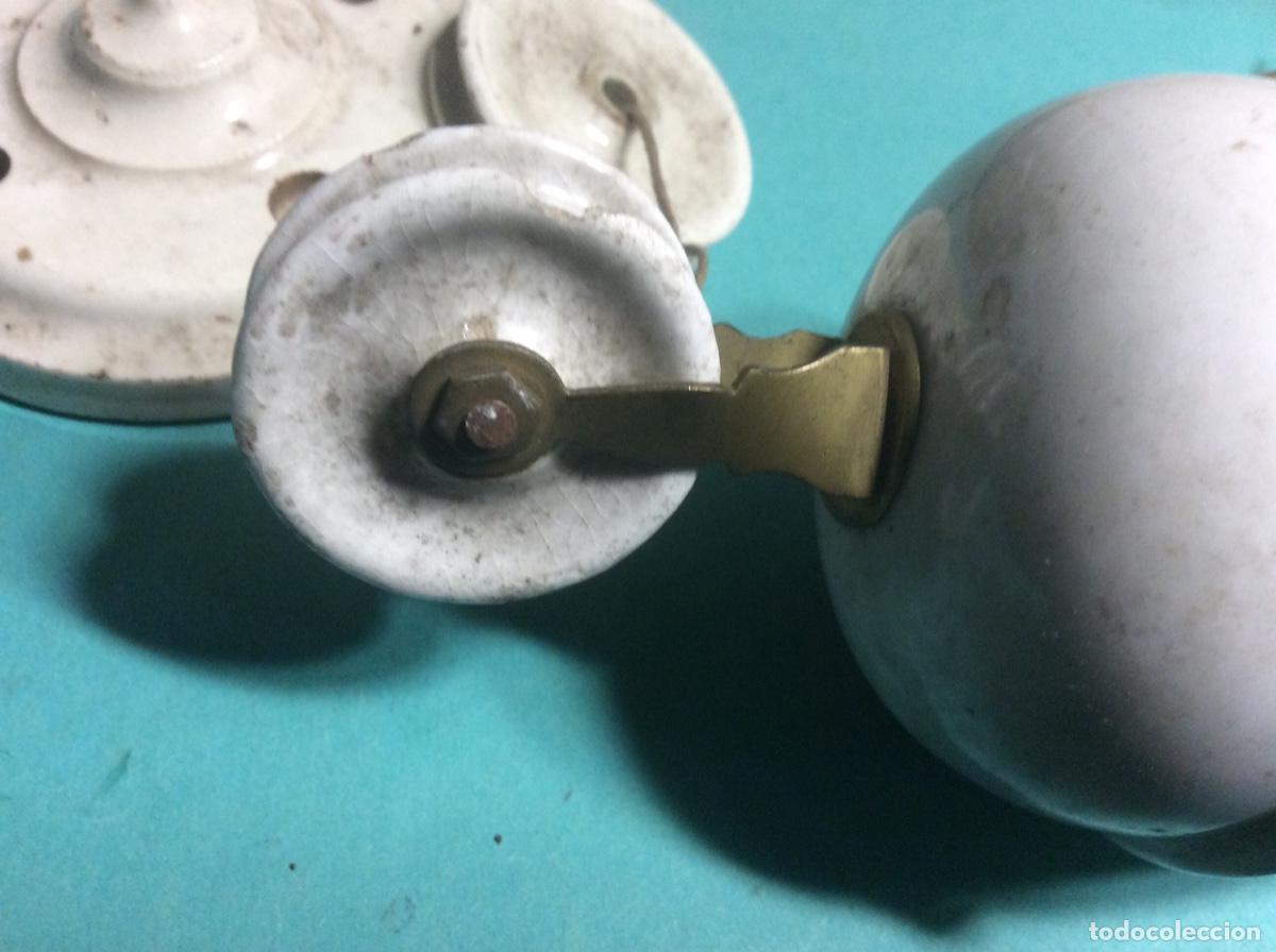 Vintage: POLEA CONTRAPESO DE L&Aacute;MPARA EN PORCELANA - Foto 5