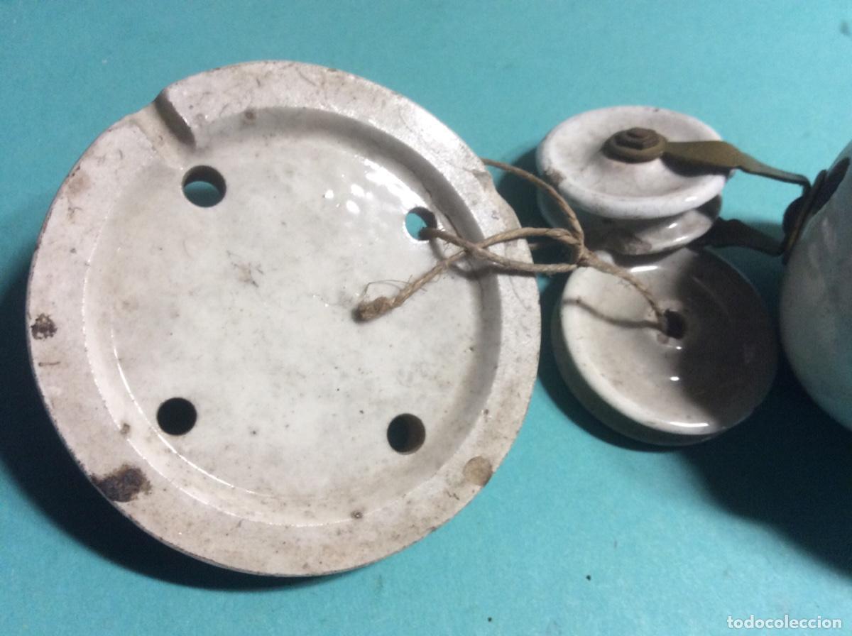 Vintage: POLEA CONTRAPESO DE L&Aacute;MPARA EN PORCELANA - Foto 7