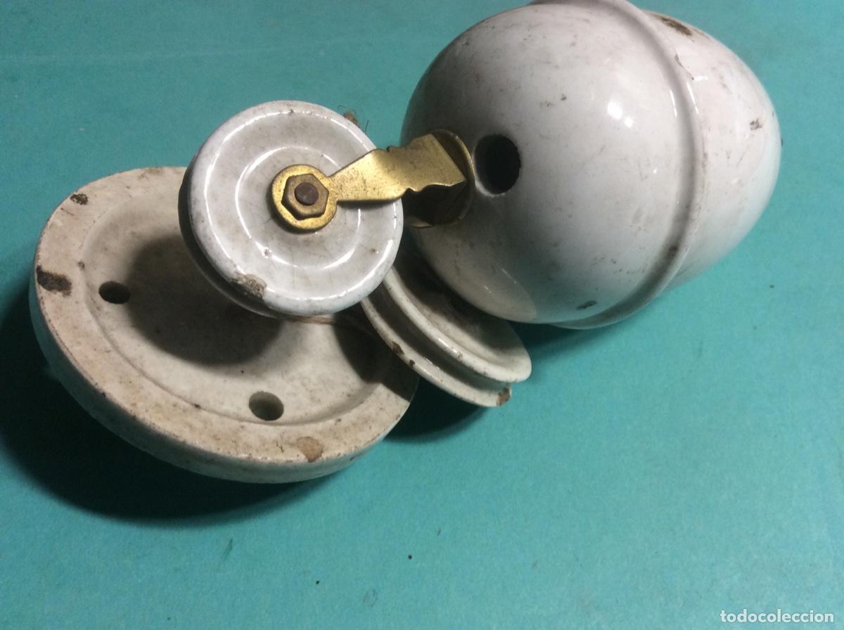 Vintage: POLEA CONTRAPESO DE L&Aacute;MPARA EN PORCELANA - Foto 8