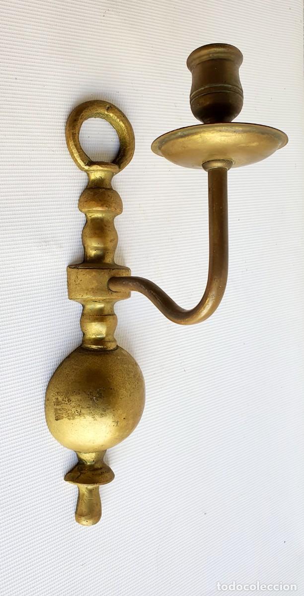 Vintage: APLIQUE DE PARED PARA VELA EN BRONCE - Foto 1