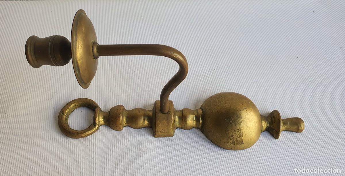 Vintage: APLIQUE DE PARED PARA VELA EN BRONCE - Foto 3