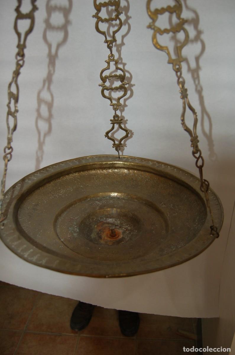 Vintage: L&Aacute;MPARA VOTIVA DE IGLESIA REALIZADA EN BRONCE - Foto 1