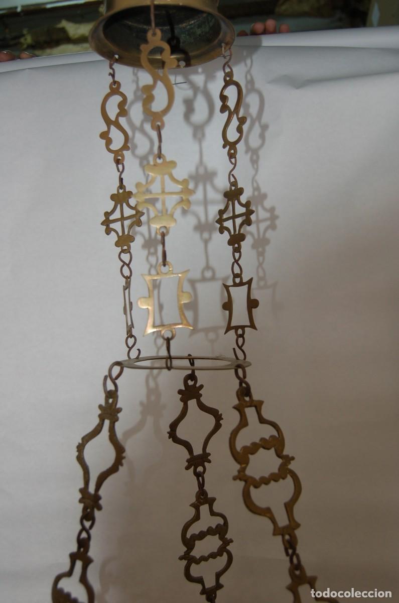 Vintage: L&Aacute;MPARA VOTIVA DE IGLESIA REALIZADA EN BRONCE - Foto 3