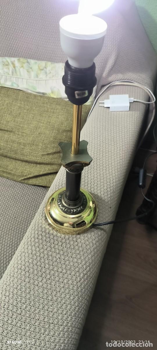 Vintage: P&iacute;e de L&aacute;mpara de mesa cromado 33 cm. buen estado - Foto 3