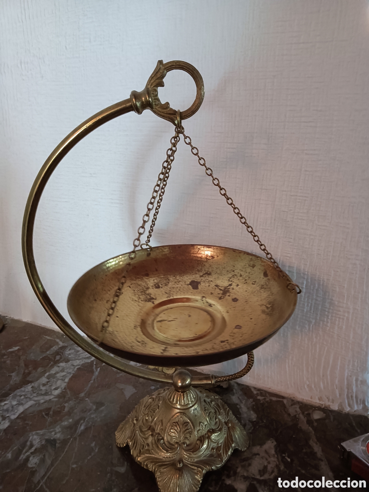 Vintage: Pebetero de metal dorado - Foto 1