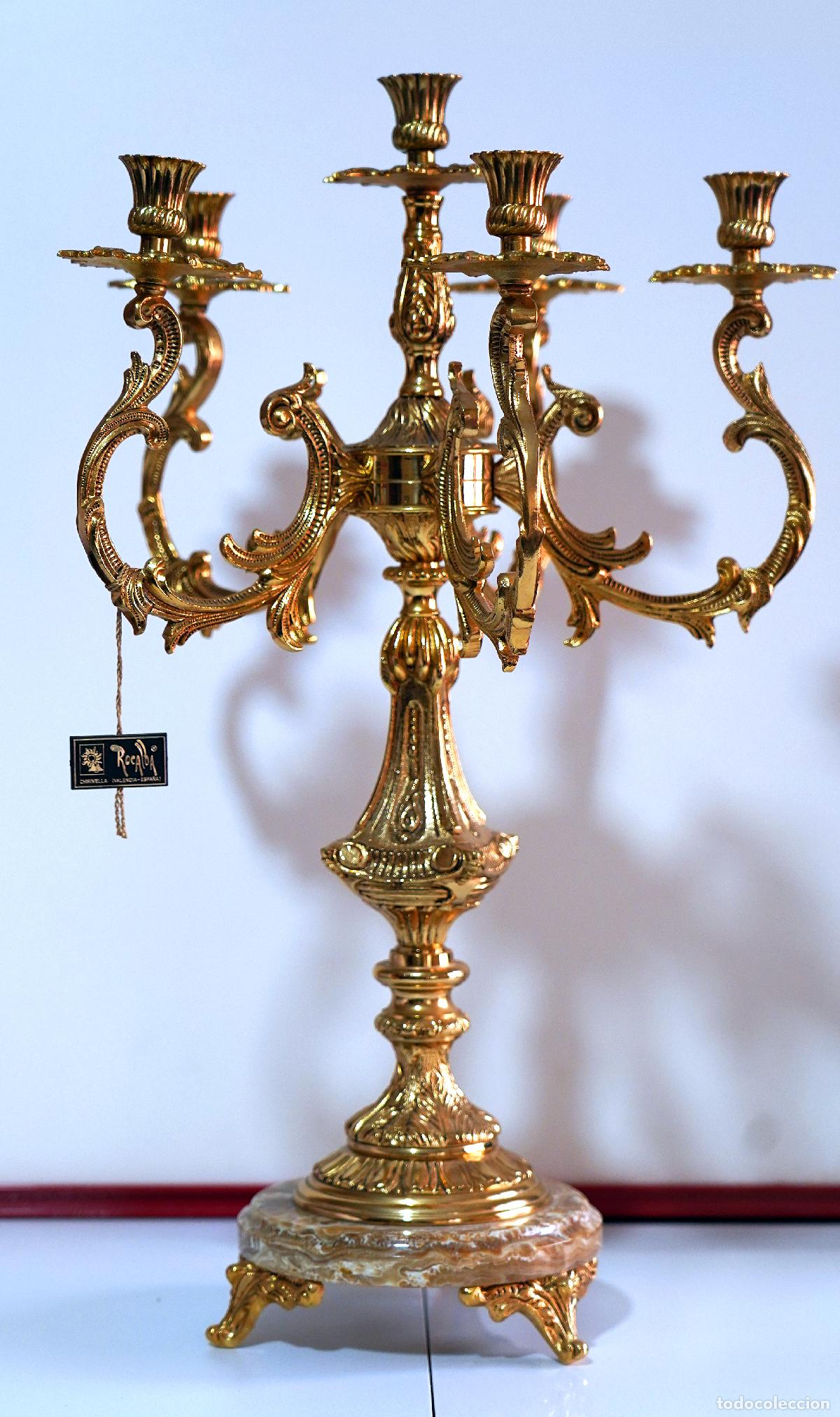 Vintage: candelabros broce ba&ntilde;o oro, ROCALBA - Foto 2