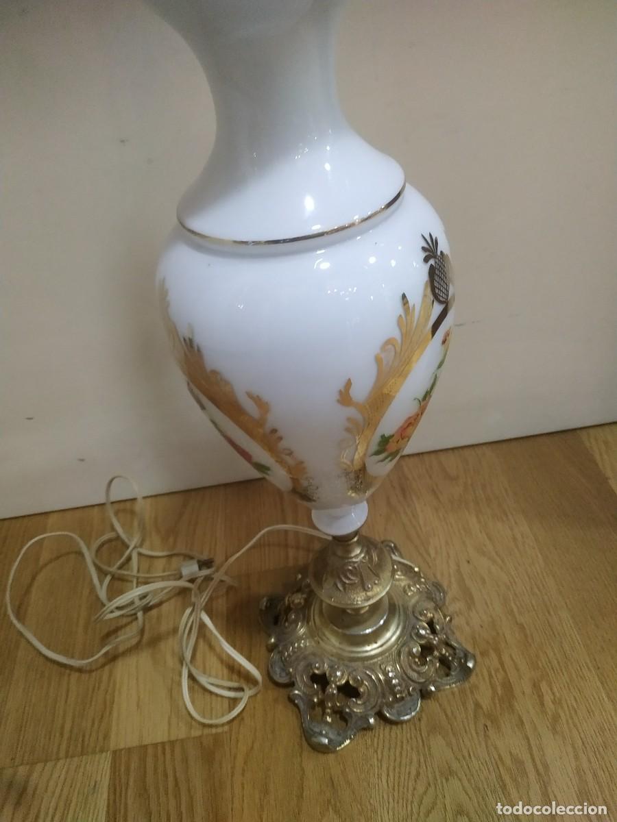 Vintage: L&Aacute;MPARA DE BRONCE OPALINA - Foto 5