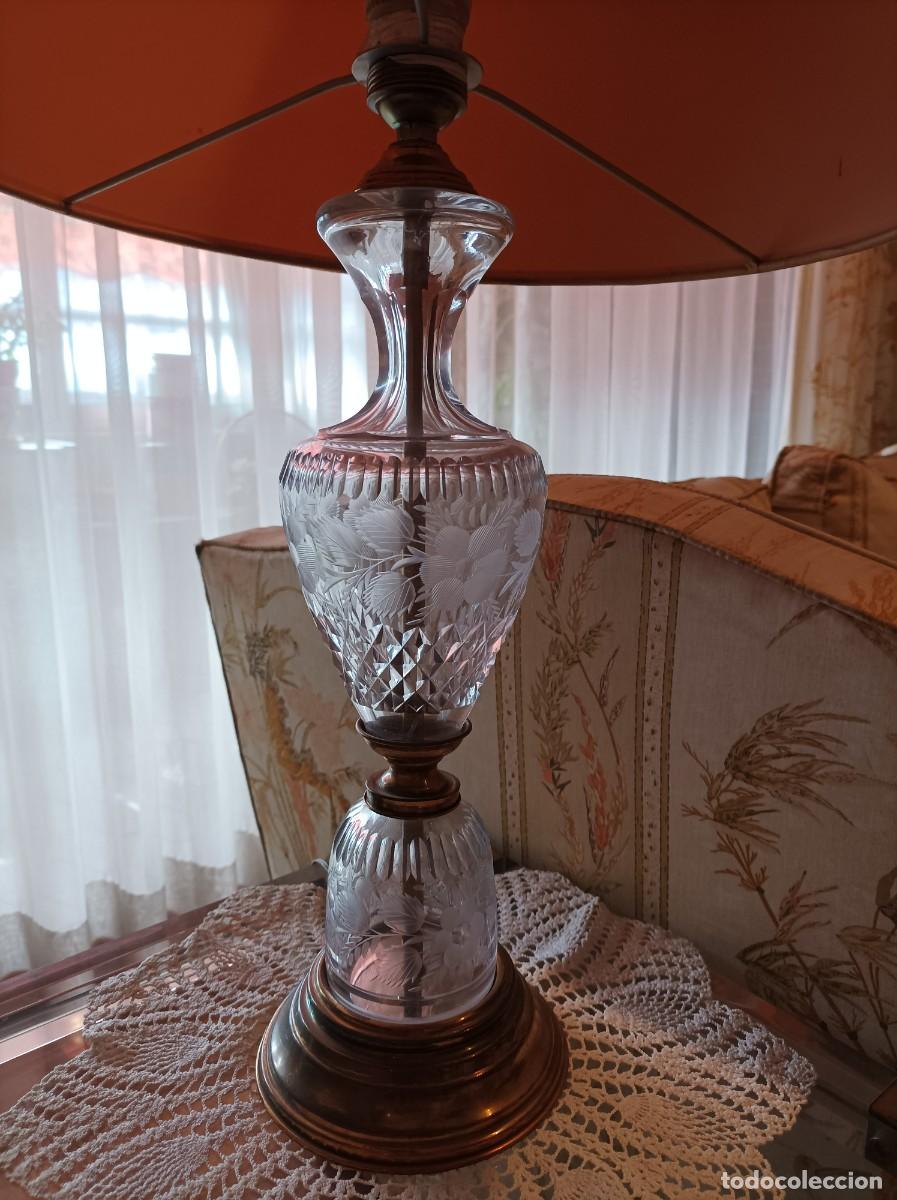 Vintage: Pie de l&aacute;mpara de cristal tallado - Foto 4