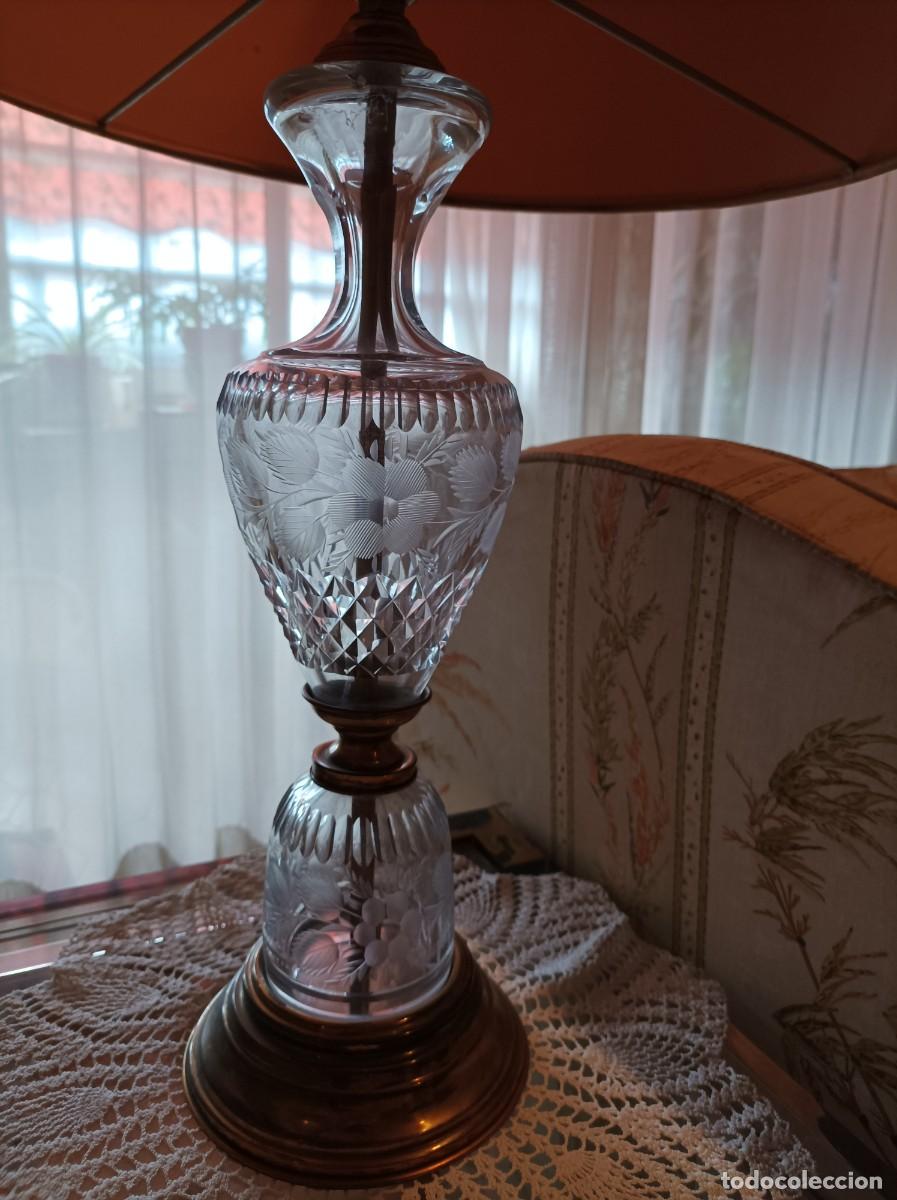 Vintage: Pie de l&aacute;mpara de cristal tallado - Foto 6
