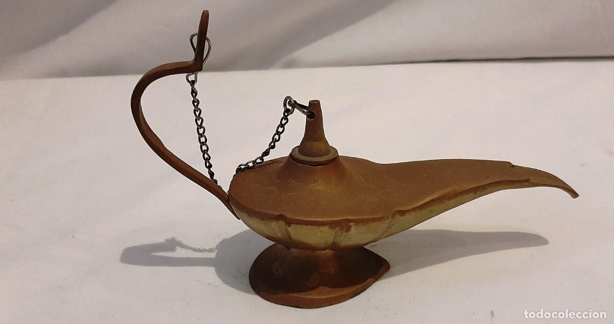 Vintage: Antigua l&aacute;mpara oriental en bronce - Foto 2