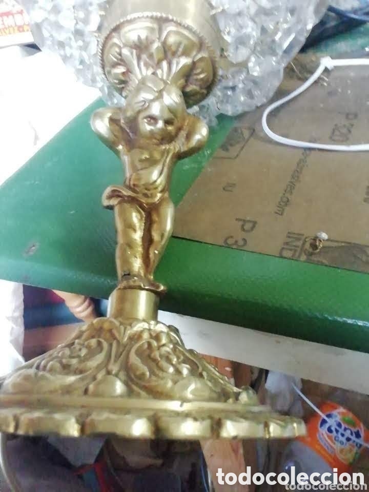 Vintage: L&aacute;mpara de mesilla bronce y cristal murano - Foto 2