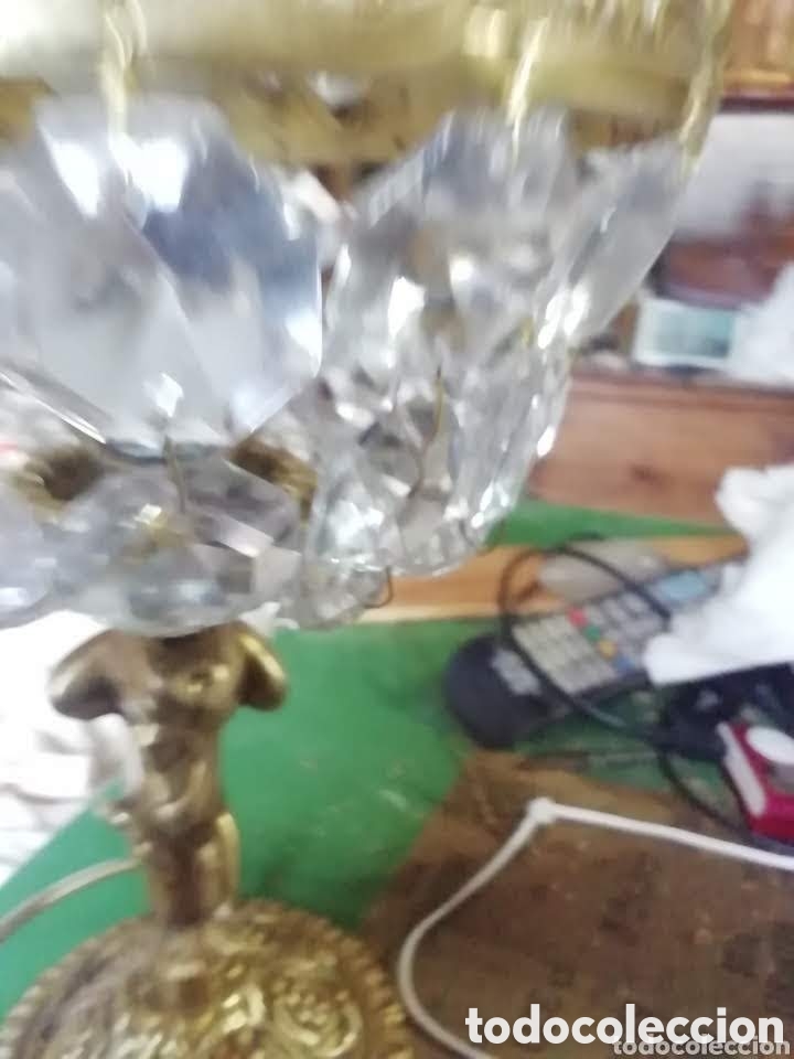 Vintage: L&aacute;mpara de mesilla bronce y cristal murano - Foto 3