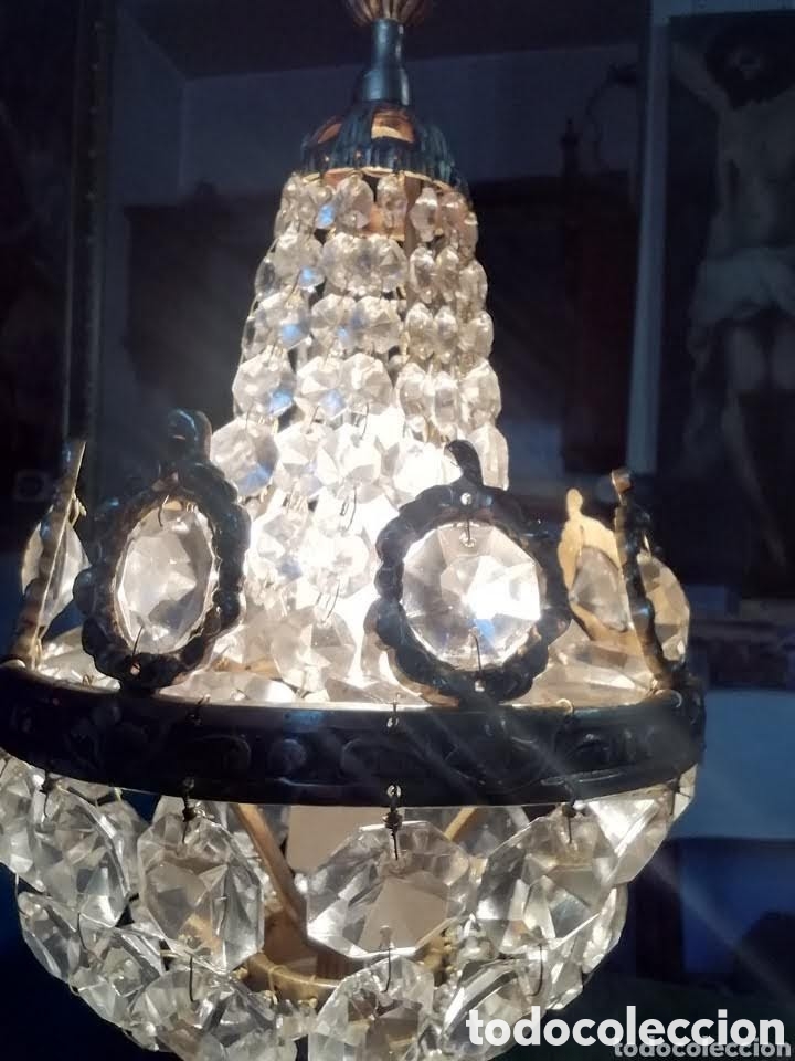 Vintage: L&aacute;mpara de mesilla bronce y cristal murano - Foto 4