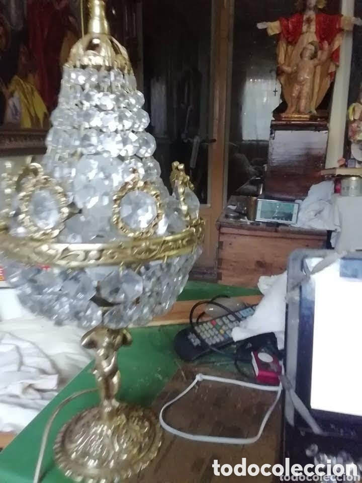 Vintage: L&aacute;mpara de mesilla bronce y cristal murano - Foto 5