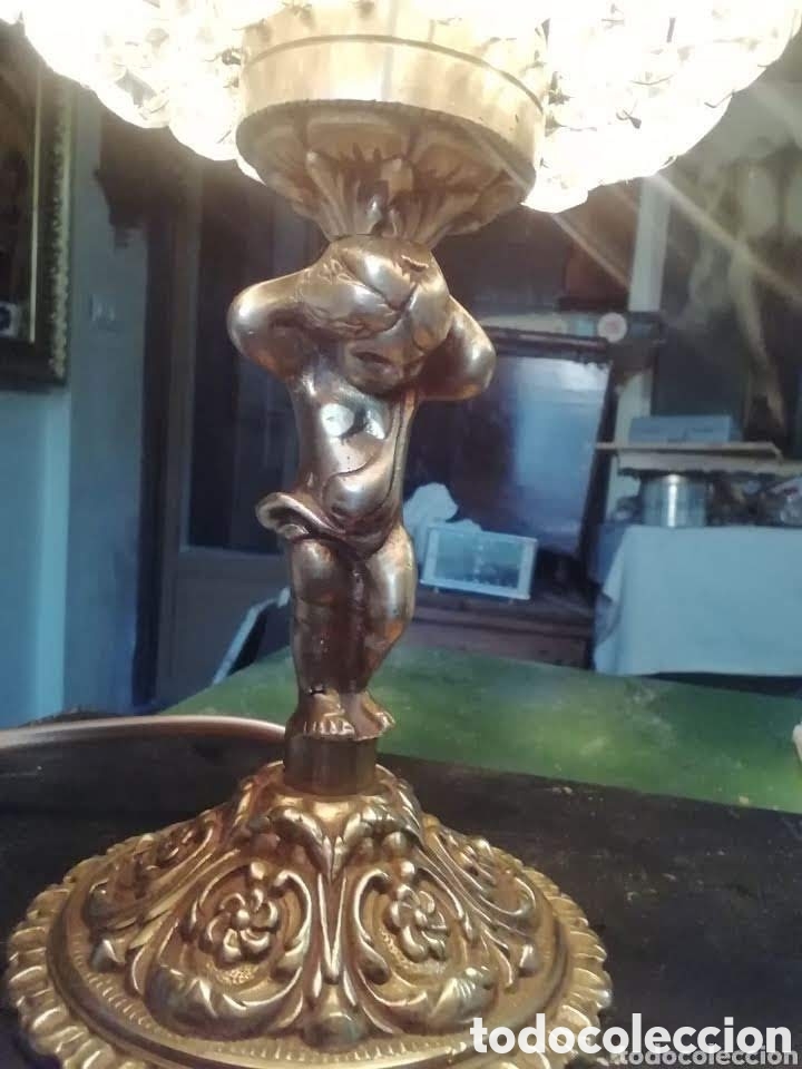 Vintage: L&aacute;mpara de mesilla bronce y cristal murano - Foto 1
