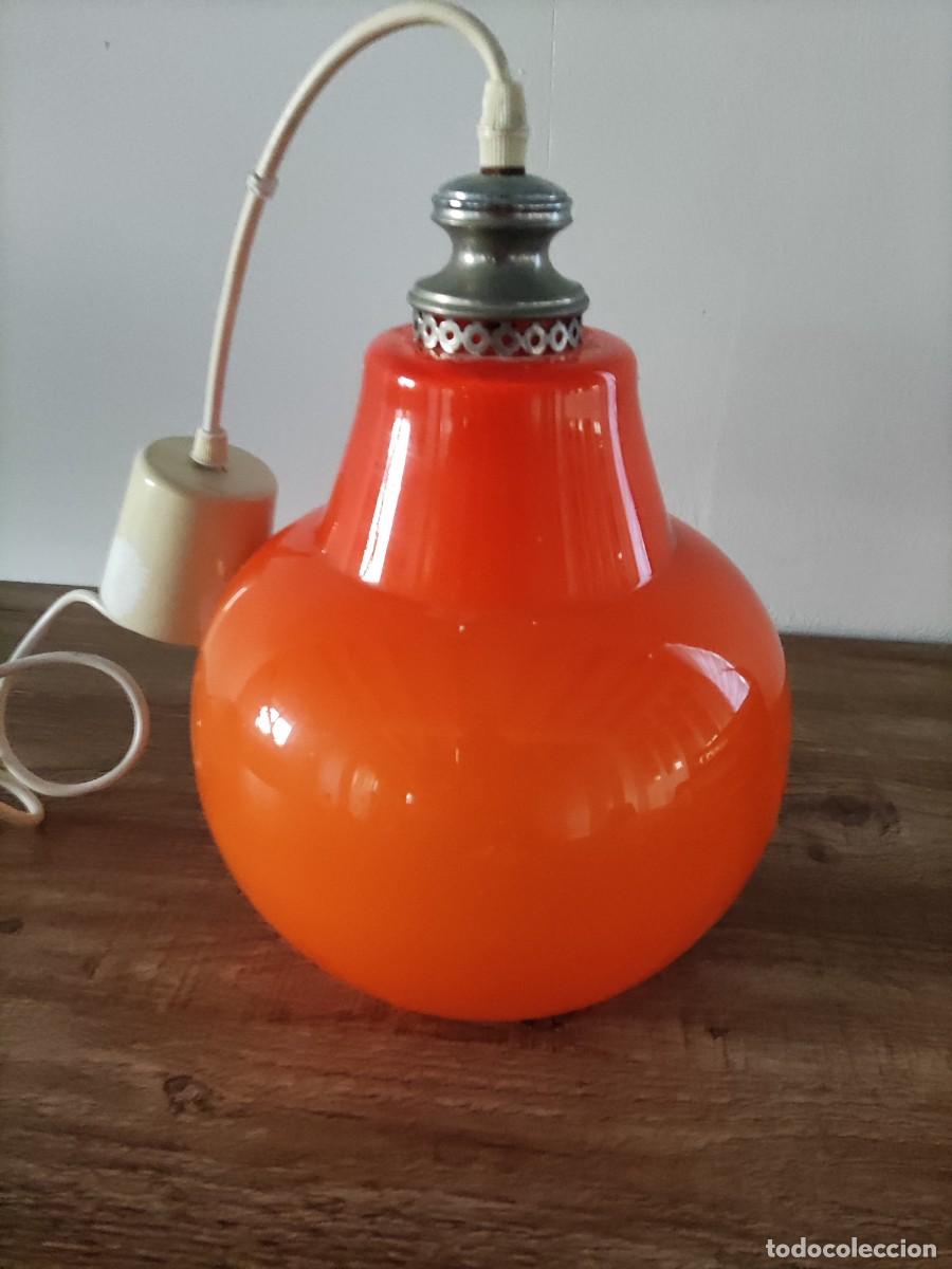 Vintage: LAMAPARA DE TECHO - VINTAGE OPALINA NARANJA - Foto 2