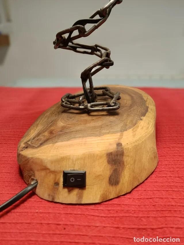 Vintage: Lampara de mesa en hierro hecha a mano - Foto 5