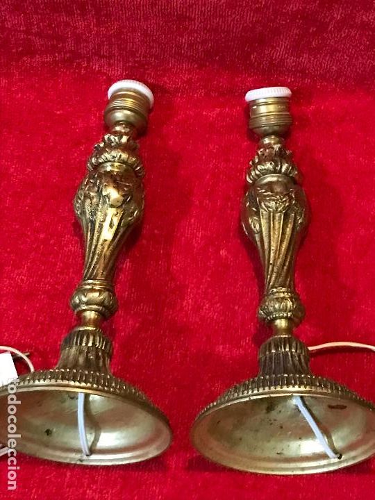 Vintage: LAMPARAS DE MESA EN LATON - Foto 2