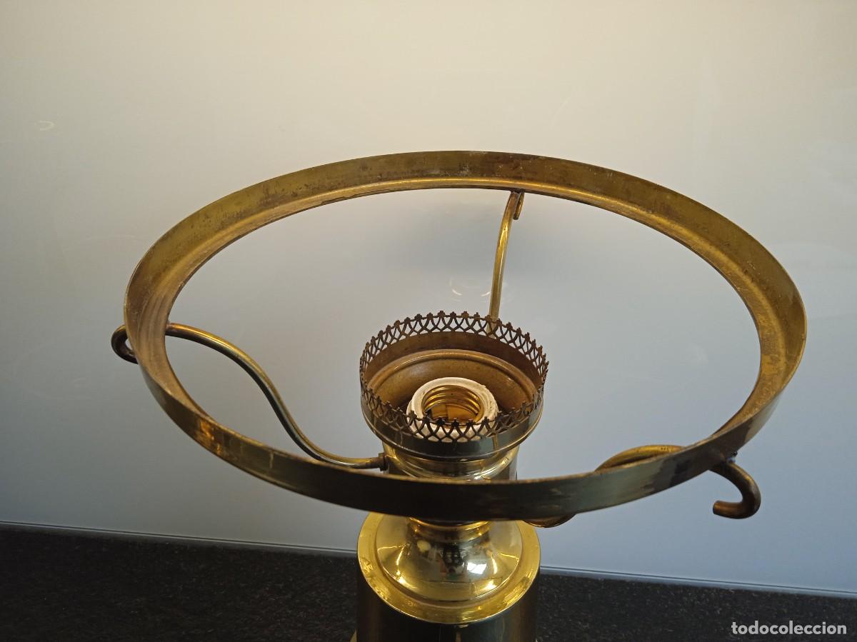 Vintage: L&aacute;mpara de quinqu&eacute; de mesilla sobremesa. - Foto 4