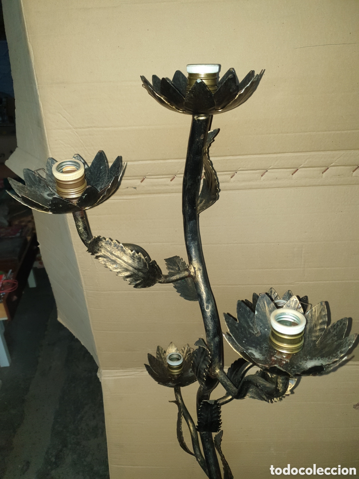 Vintage: LAMPARA DE PIE FORJA CON DISE&Ntilde;O DE ARBOL - Foto 6