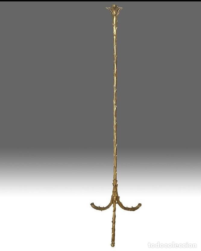 Vintage: ORIGINAL LAMPARA DE PIE EN BRONCE BY MAISON BAGUES 1960 - Foto 2