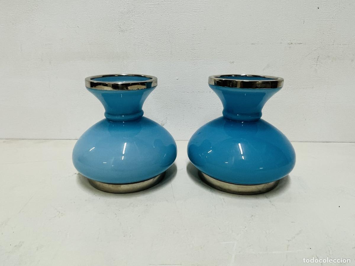 Vintage: Tulipa Blau Opaline S. XX - LA OPALINA. Precio ud - Foto 1