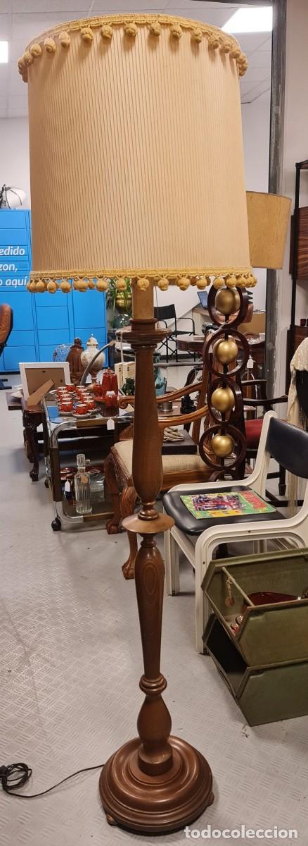 Vintage: Lampara de pie de madera - Foto 1