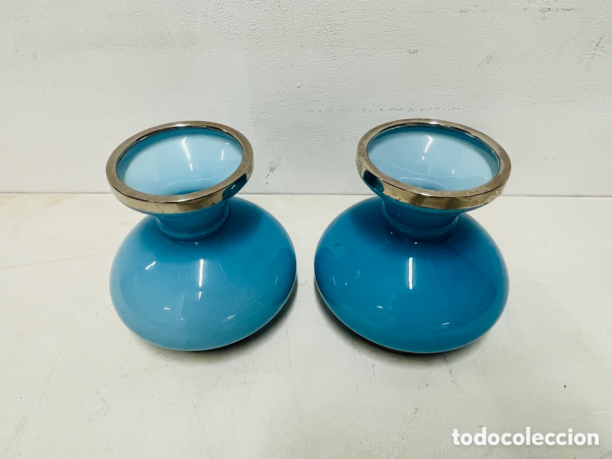 Vintage: Tulipa Blau Opaline S. XX - LA OPALINA. Precio ud - Foto 2