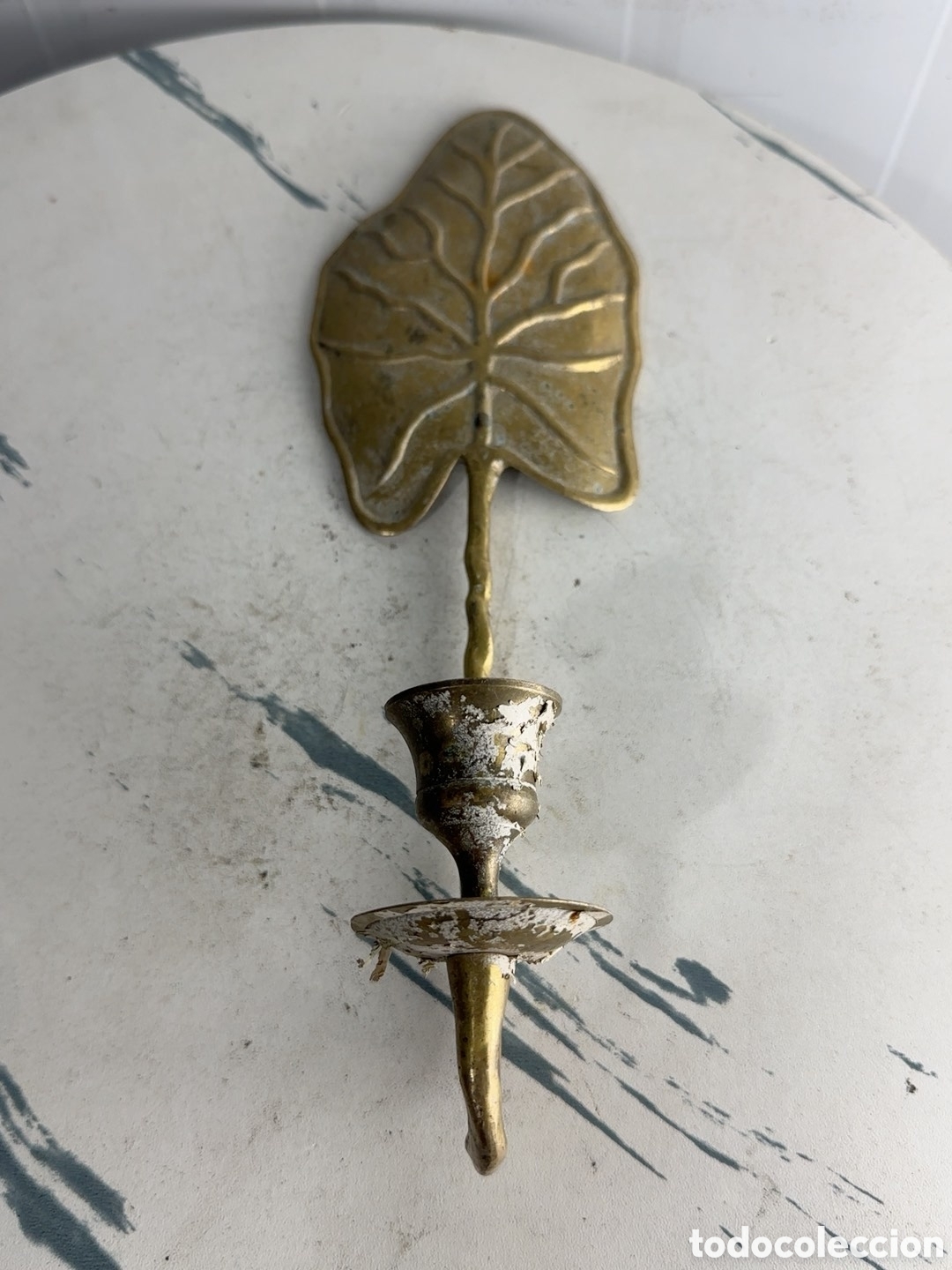 Vintage: Brass wall-mounted candle holder - Foto 4