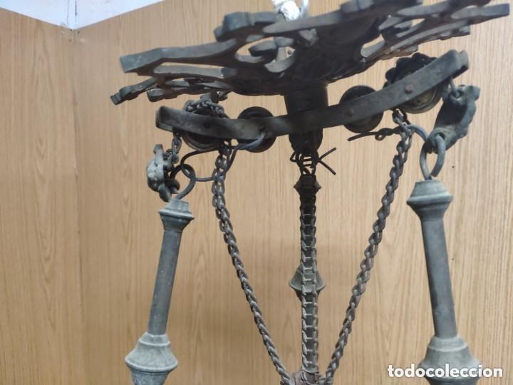 Vintage: L&aacute;mpara de bronce y opalina - Foto 5