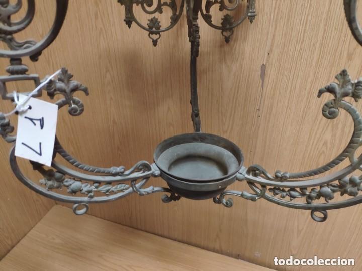 Vintage: L&aacute;mpara de bronce y opalina - Foto 9