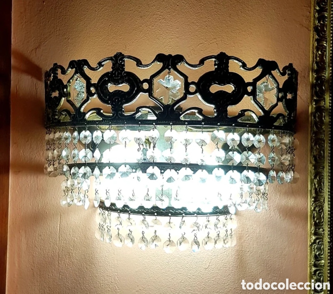 Vintage: Aplique de pared con cristales de Swarosky - Foto 1