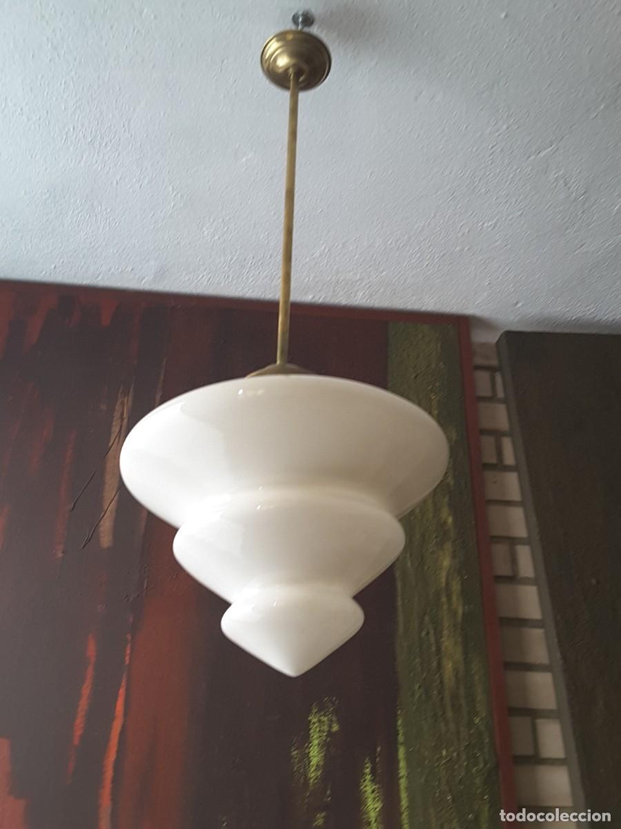 Vintage: L&aacute;mpara de opalina - Foto 2