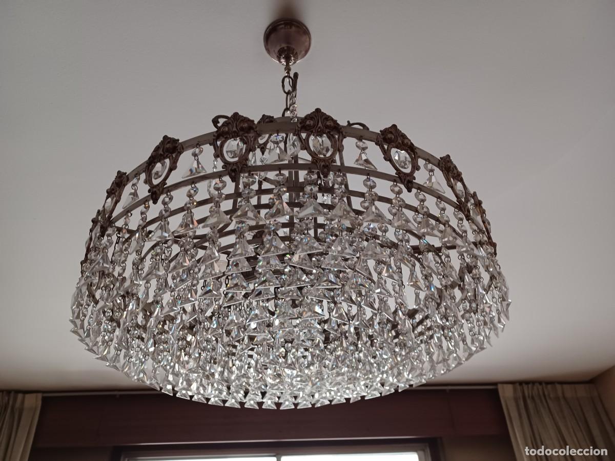Vintage: Lampara de cristal de strass 80 cm di&aacute;metro - Foto 1