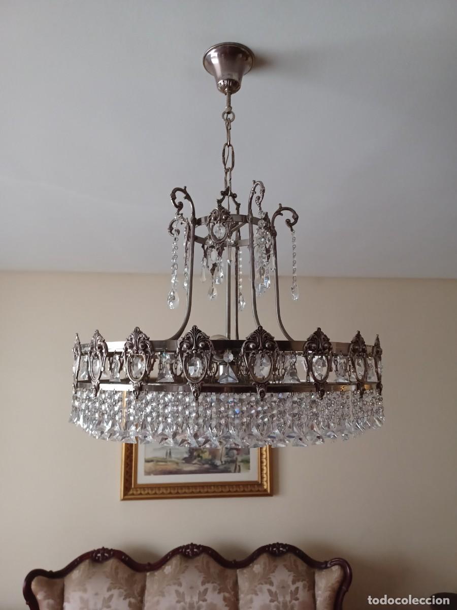 Vintage: Lampara de cristal de strass 80 cm di&aacute;metro - Foto 2