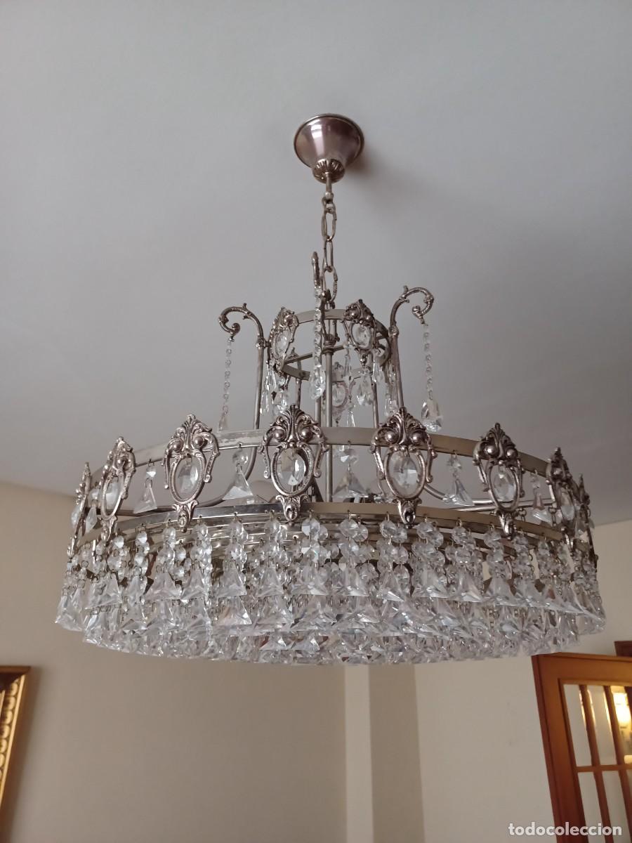 Vintage: Lampara de cristal de strass 80 cm di&aacute;metro - Foto 4