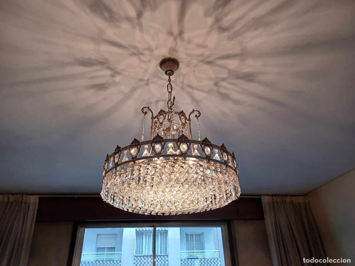 Vintage: Lampara de cristal de strass 80 cm di&aacute;metro - Foto 5